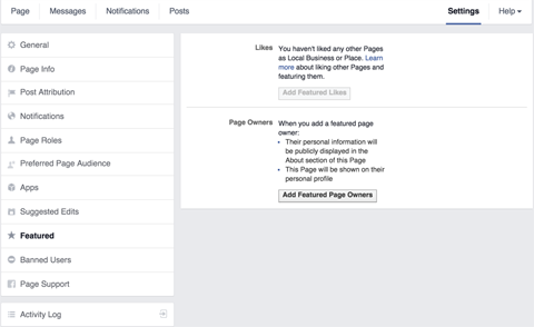 nastavenia funkcie facebookovej stránky