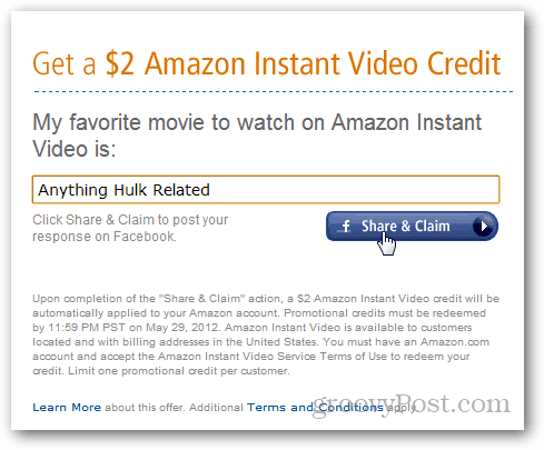 Amazonský videozáznam vo výške 2 USD