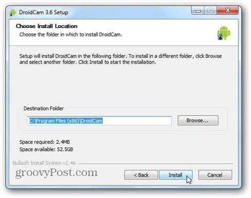 droidcam install pc client