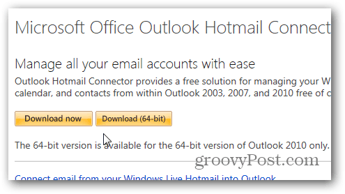 Outlook.com Outlook Hotmail Connector - na stiahnutie