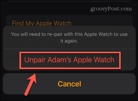 aplikácia watch zruší spárovanie mojich hodiniek