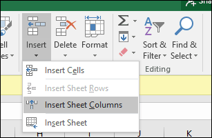 vložiť riadok alebo bunku do Excelu