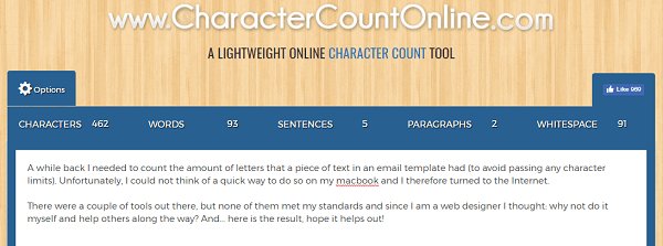 Použite CharacterCountOnline.com na počítanie znakov, slov, odsekov a ďalších.
