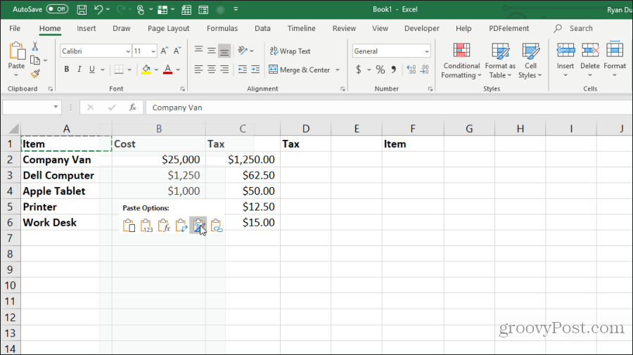formátovanie kópií v Exceli