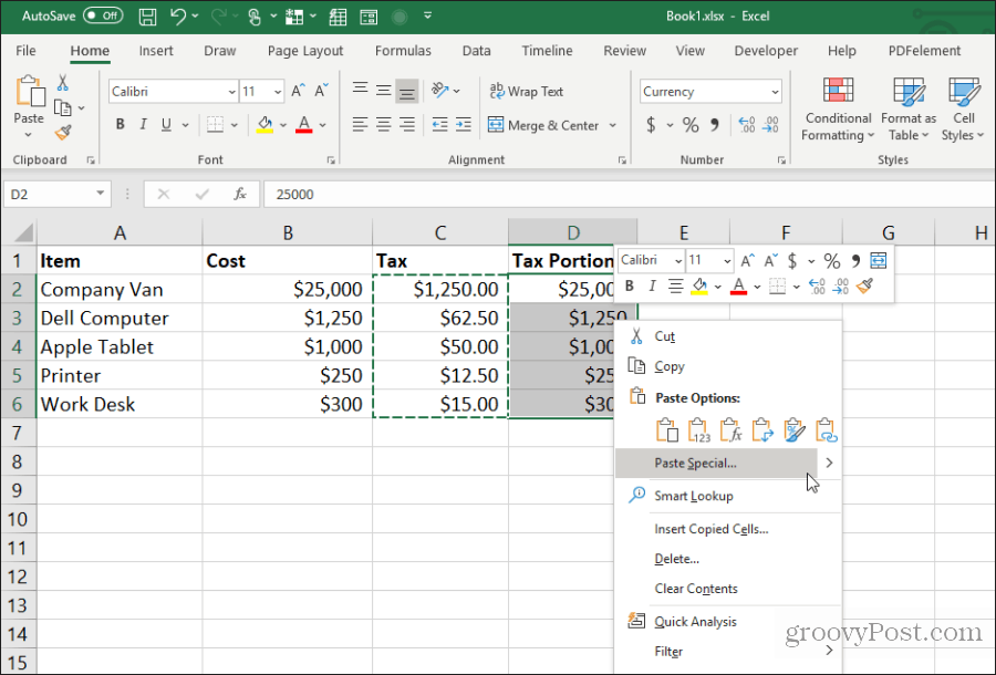 vložiť špeciálne v programe Excel