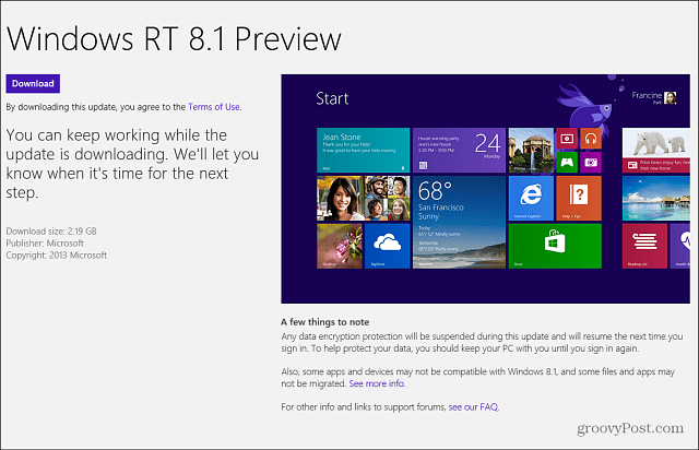 Ako aktualizovať na verejnú ukážku systému Windows 8.1