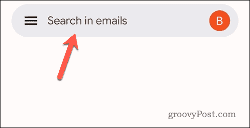 Klepnite na vyhľadávací panel v Gmaile pre mobil