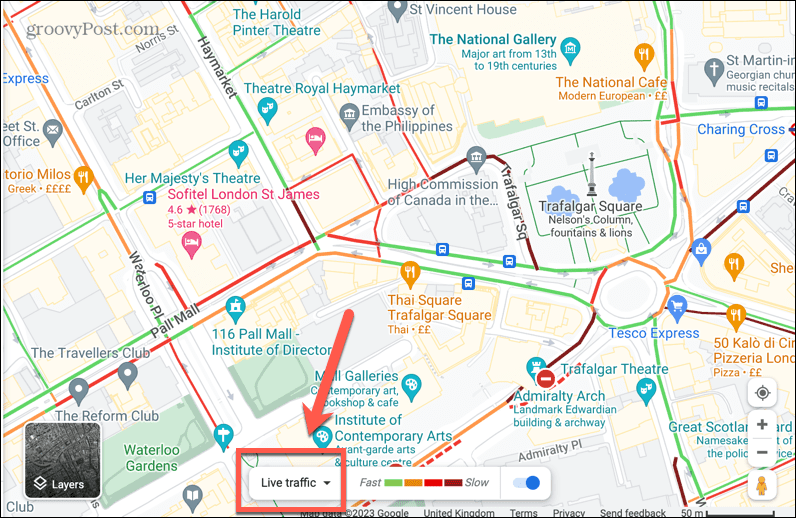 google maps živá premávka