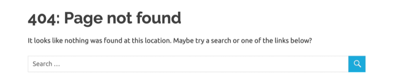 príklad chybovej stránky Google Analytics 404 prispôsobenej výsledku chyby 404