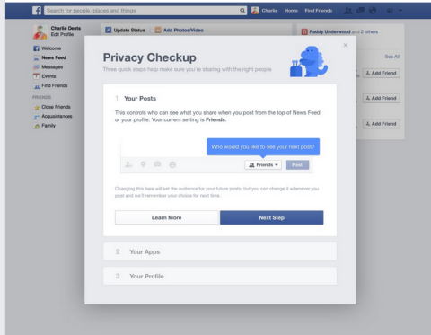 kontrola súkromia na facebooku