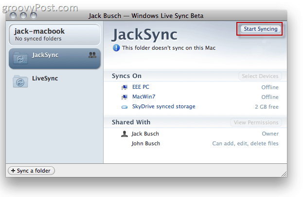 Windows Live Sync Beta v OS X