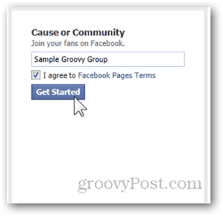 Facebook page create facebook page name start