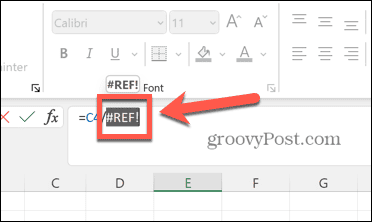 excel vybratá ref chyba