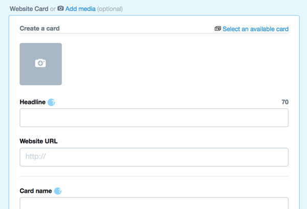 karta webovej stránky twitter