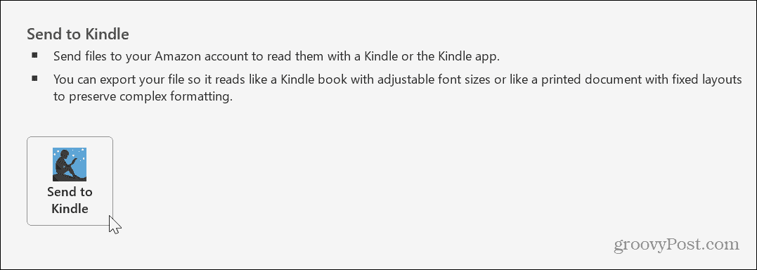 Odoslať dokumenty Word do Kindle 