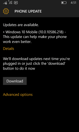 Aktualizácia systému Windows 10 Mobile April