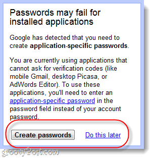 heslá pre konkrétne aplikácie