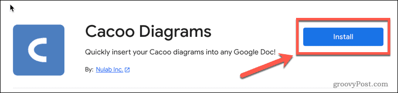 Inštalácia doplnku cacoo v službe Dokumenty Google
