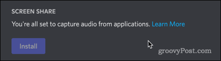 nainštalovaný doplnok discord audio