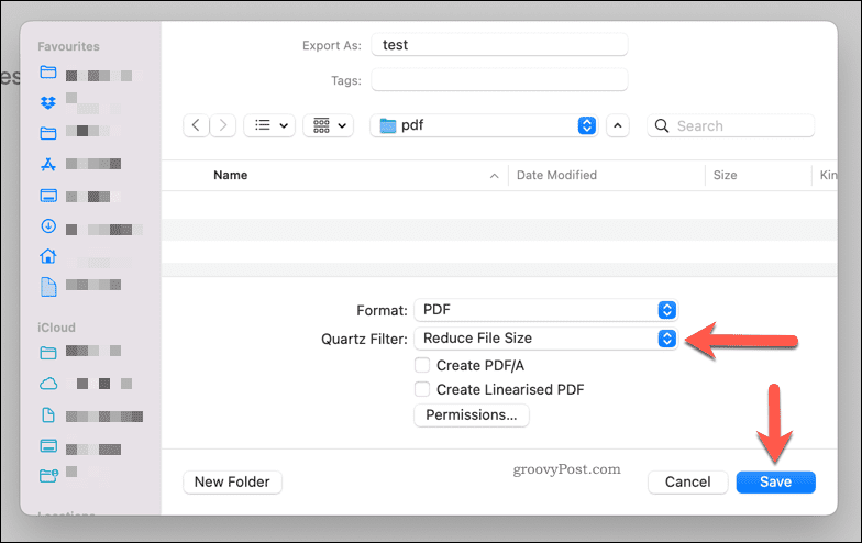 Zmenšenie veľkosti súboru PDF pomocou ukážky na Macu