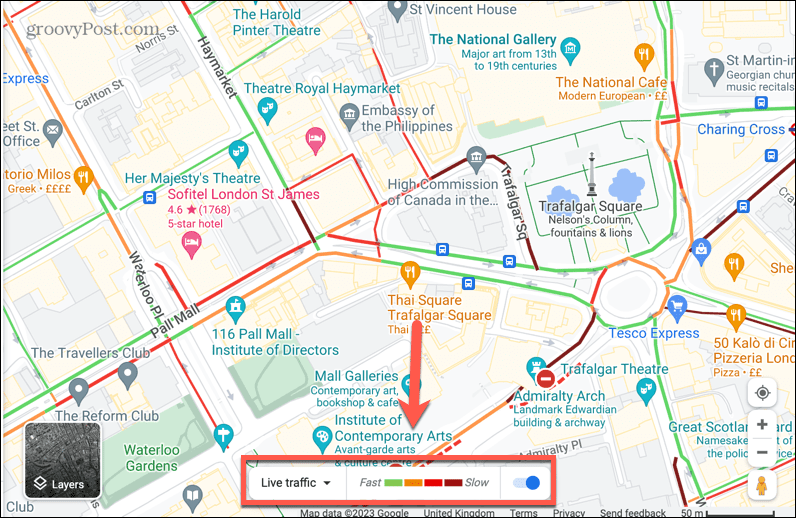 google maps živá dopravná lišta