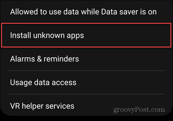 inštalovať neznáme aplikácie pre Android