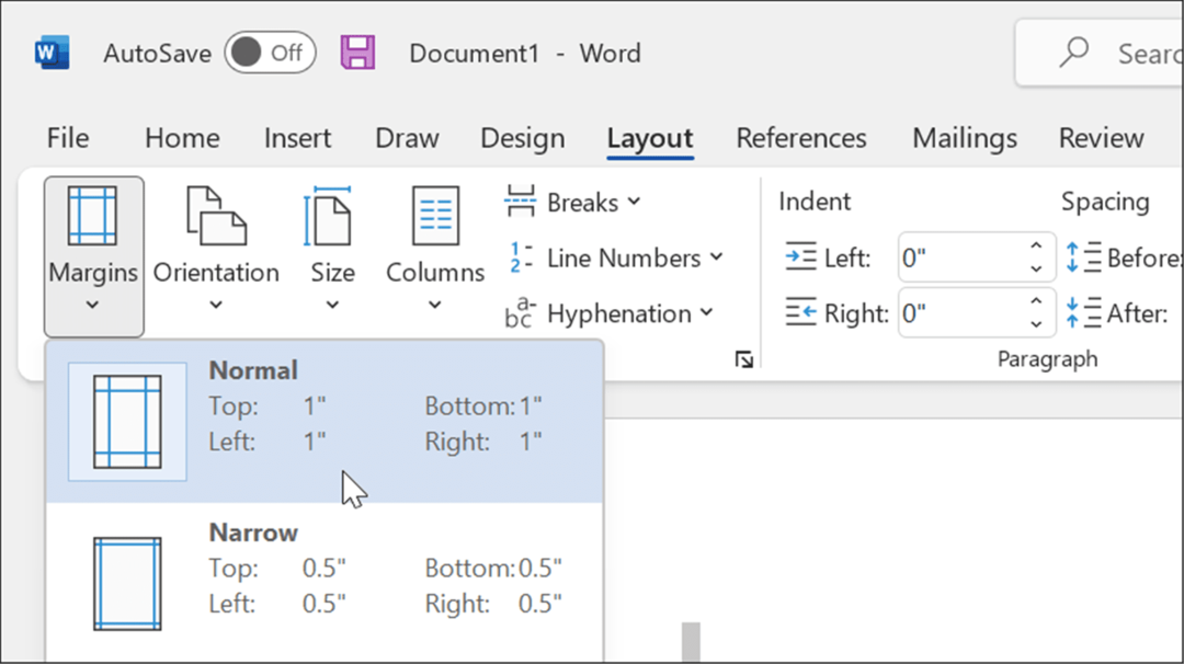 rozloženie Formát okrajov apa štýl v programe Microsoft Word