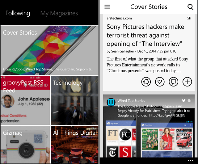 Flipboard je konečne k dispozícii pre telefóny Windows s kapacitou 512 MB