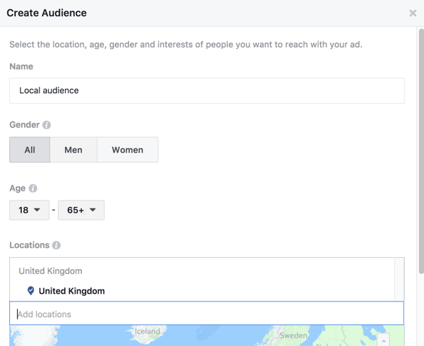 Facebook vám umožňuje zacieliť vylepšený príspevok na konkrétne miesta.