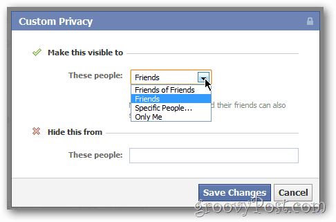 Vlastné zdieľanie súkromia pre aktualizácie a fotografie Facebooku