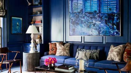 Ako použiť modrú v obývacej izbe a spálni?