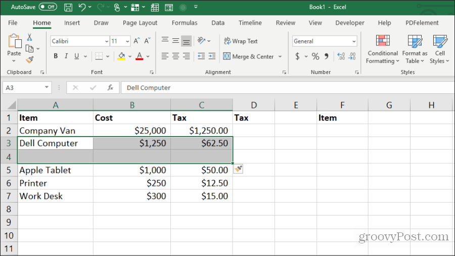 vložte prázdne bunky do programu Excel
