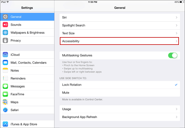 Prístupnosť pre systém iOS 7