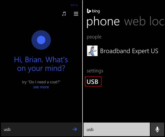 Nájdite skryté nastavenia USB telefónu Windows Phone 8.1