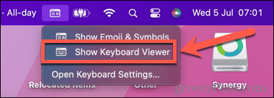 prehliadač mac show klávesnice