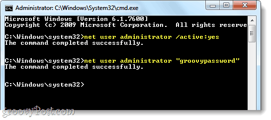 povoliť admin v systéme Windows 7 prostredníctvom čistého užívateľa