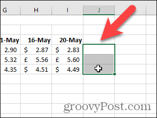 Vyberte bunky pre Sparklines v programe Excel