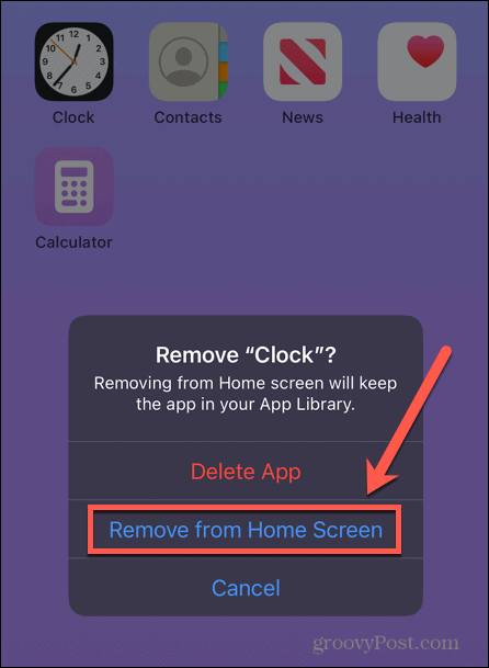 iphone odstrániť aplikáciu z domovskej obrazovky