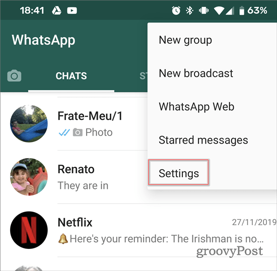 WhatsApp prestane pridávať do skupín Nastavenia