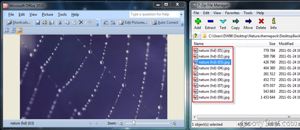 extrahovať tapety z motívu súboru Windows 7