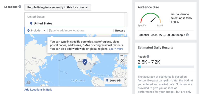 Zacielenie na umiestnenie v aplikácii Facebook Ads Manager