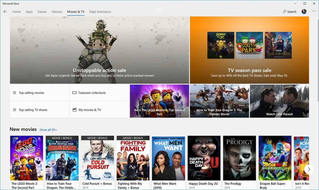 Televízory Microsoft Store Movies