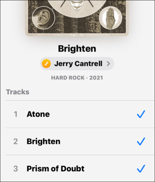 pridané skladby vytvárajú spoločný zoznam skladieb na Apple Music