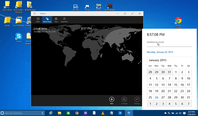 Povoľte skrytý kalendár, hodiny a spartánsky systém Windows 10