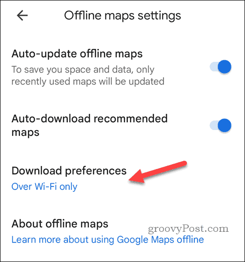 Nastavenia sťahovania offline máp Google Maps