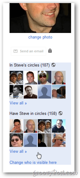 kruh profilu Google +