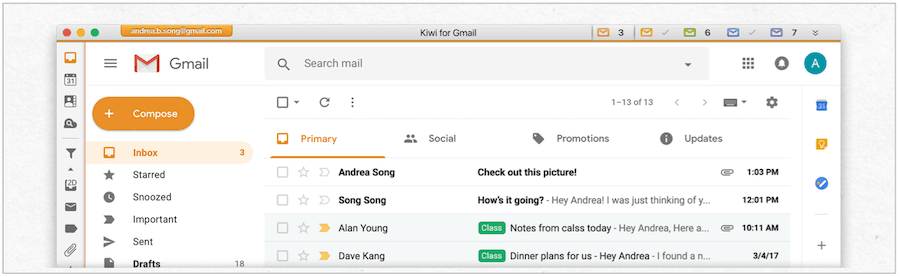 Kiwi pre Gmail