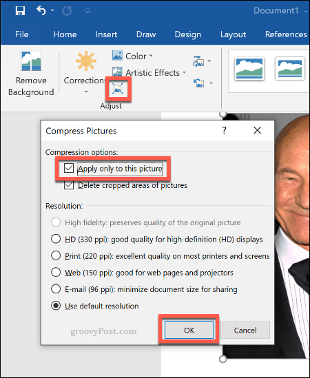 Kompresia obrázkov v programe Microsoft Word