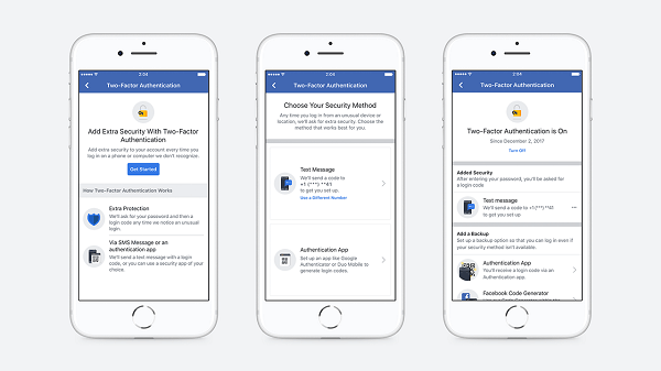 Facebook zefektívnil postup nastavenia, ktorý používateľom umožňuje zaviesť dvojfaktorovú autorizáciu, a eliminoval potrebu registrácie telefónneho čísla na zabezpečenie účtu.