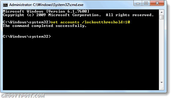 nastaviť blokovací prah v systéme Windows 7